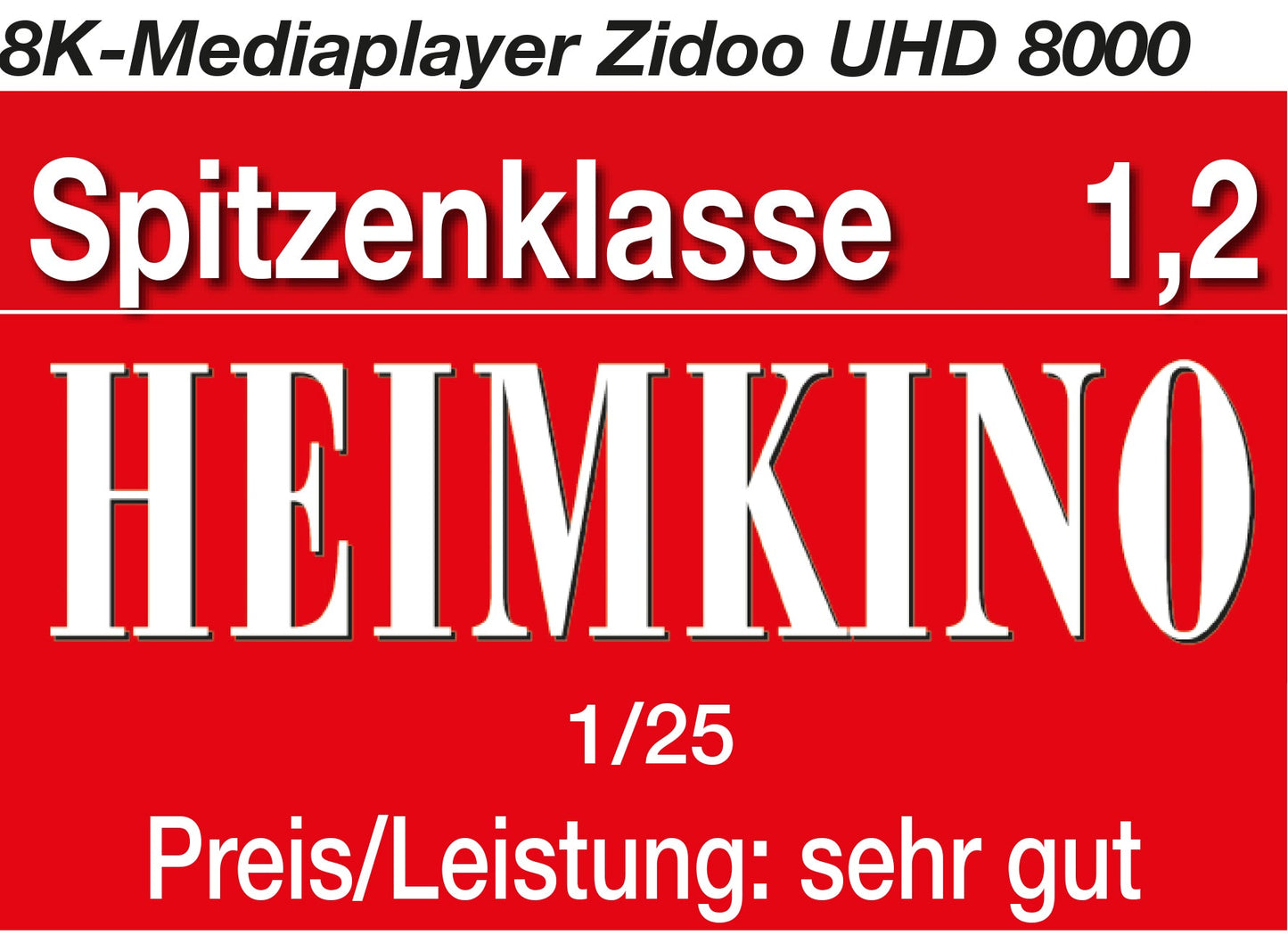 Zidoo UHD 8000 Android 8K Mediaplayer