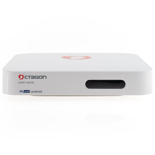 Octagon SPIRIT 4K UHD HDR10+ ANDROID TV IPTV OTT MEDIA STREAMING BOX 5G WiFi BLUETOOTH Weiss