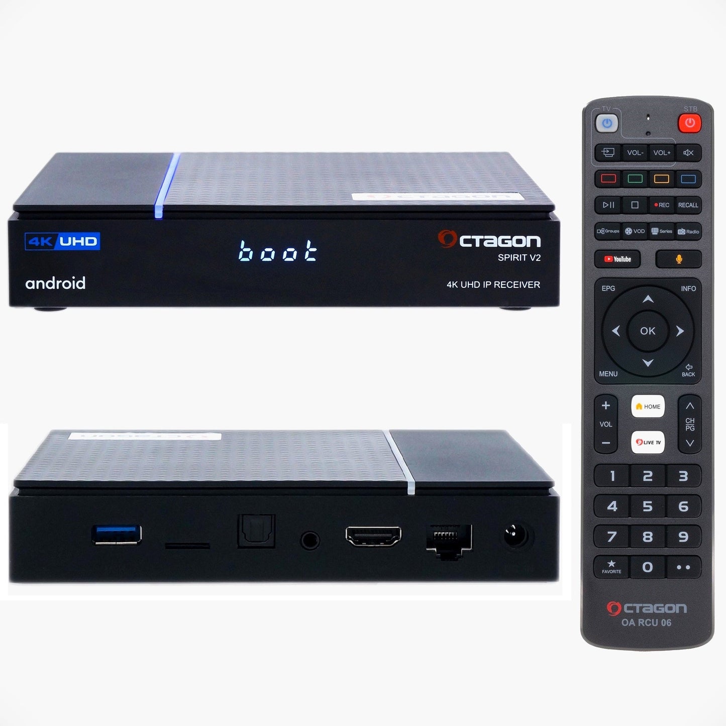 Octagon SPIRIT V2 PRO 4K UHD Android 11 IPTV-Receiver