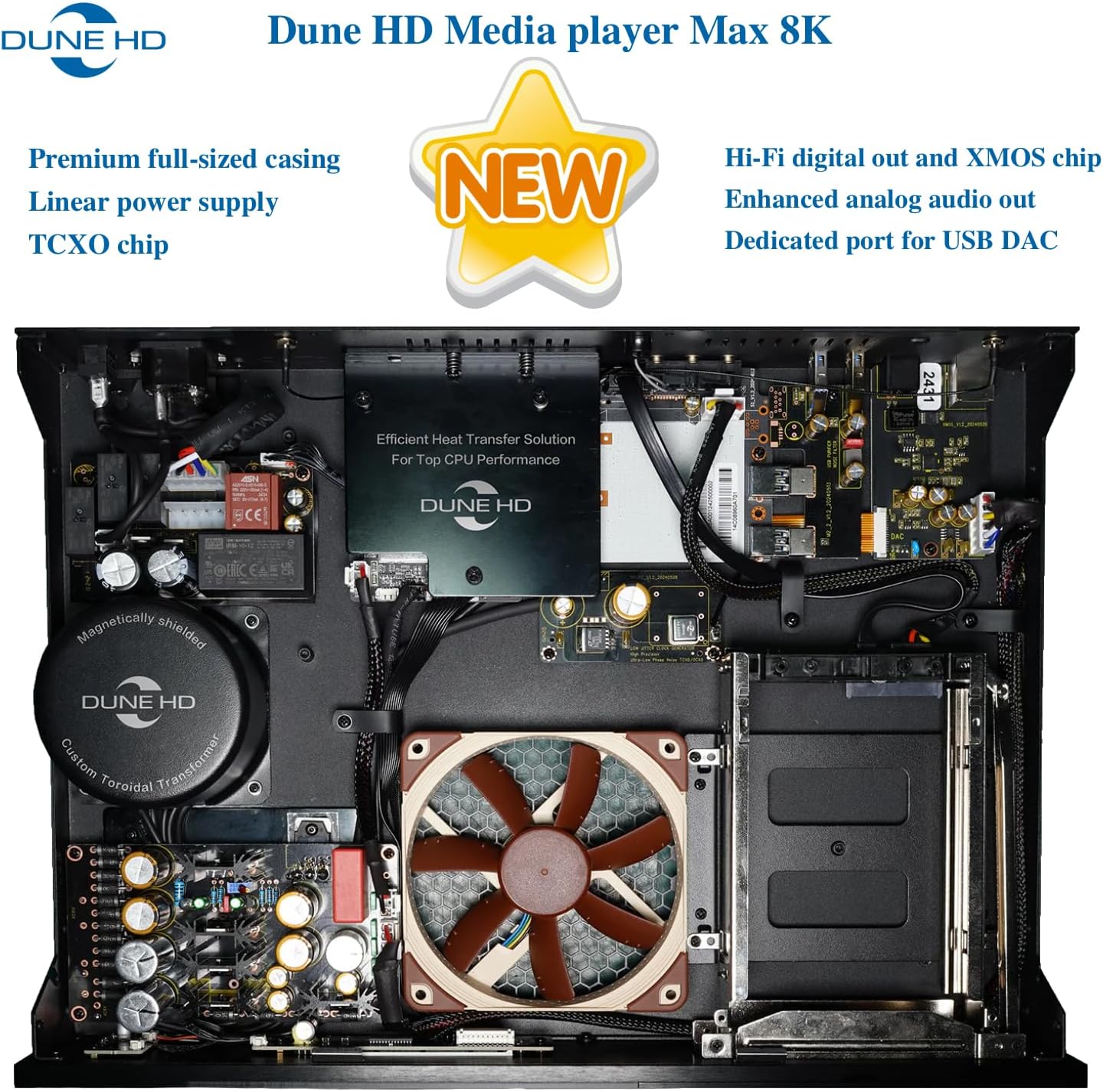 Dune HD Max 8K Media Player Android TV Box, Dolby Vision, Atmos, HDD Rack Mount