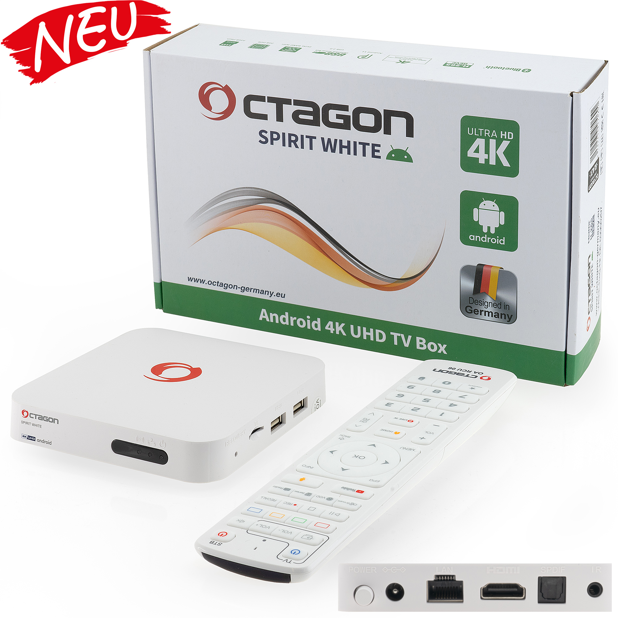 octagon spirit 4k uhd hdr10+ android tv iptv ott media streaming box 5g wifi bluetooth weiss octagon spirit 4k uhd hdr10+ android tv iptv ott media streaming box 5g wifi bluetooth weiss